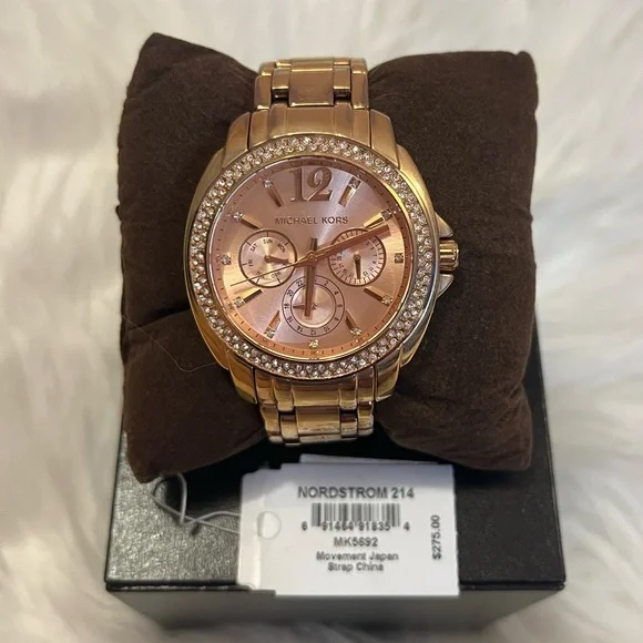 Michael Kors Radiant Rose Gold Chronograph Watch Michael Kors Layton Chronograph Rose Gold Dial Rose Gold  main image 3